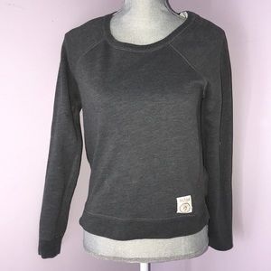 Gray long sleeve shirt with see through back